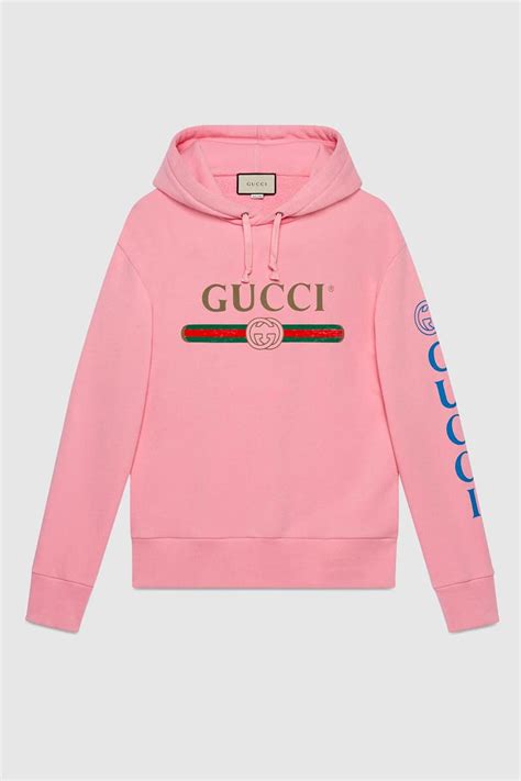 gucci logo sweatshirt pink|Gucci cropped sweatshirt.